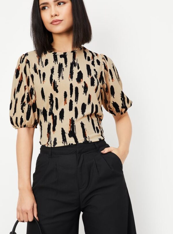 Women Animal Textured Top