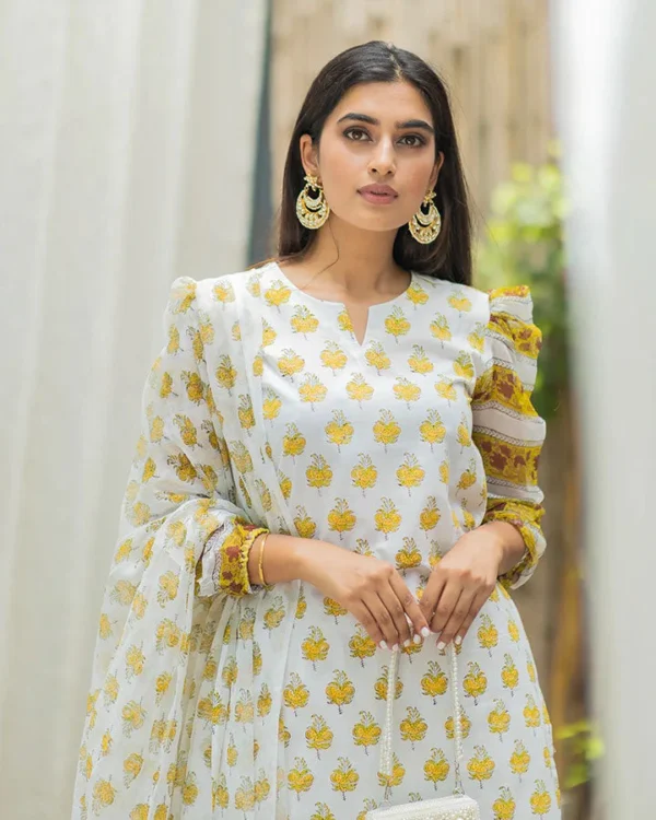 Women Golden Buta Suit Set - Image 2