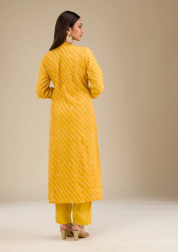 Women Yellow Zariwork Semi Crepe Readymade Salwar Suit - Image 6