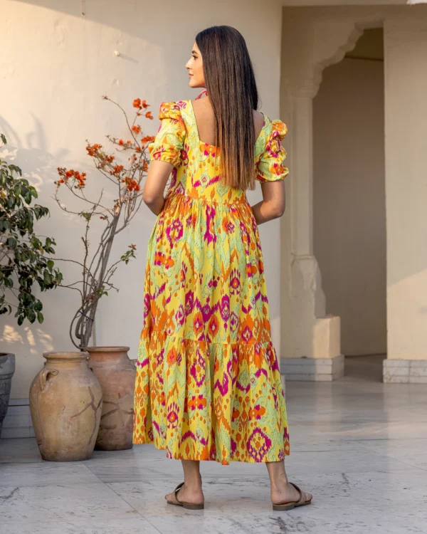 Women Multicolour Ikat Dress - Image 4